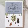 Woodland Animals Personalised Family Christmas Card Pack Or Single Card, thumbnail 1 of 4