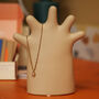 Minimalist Hand Shaped Ceramic Jewellery Holder Ring And Necklace Stand, thumbnail 1 of 10