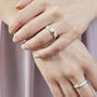 Slim Silver Ring With Five Gold Strand Detail, thumbnail 4 of 6