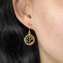 Gold Plated Sterling Silver Dangly Tree Earrings, thumbnail 2 of 4
