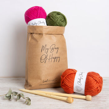 Personalised Cushion Knitting Kit In Red, 10 of 10