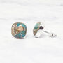 Opal Turquoise Sterling Silver Gemstone Stud Earrings, thumbnail 3 of 4