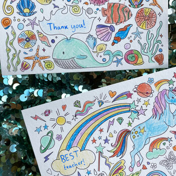 Kids Under The Sea Themed Colouring Postcards, 3 of 3