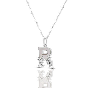 Solid Silver R Initial Necklace With Mother Of Pearl, 2 of 6