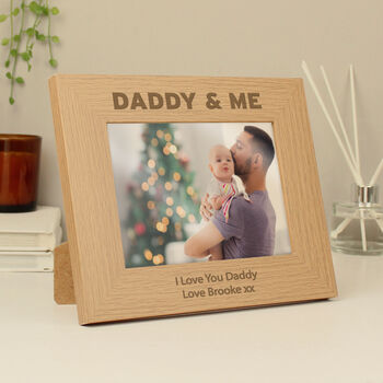 Personalised Daddy And Me 5x7 Wooden Photo Frame, 2 of 4