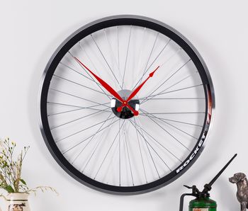 Handmade Racing Bike Wheel Clock With Brake Disc Large, 6 of 8