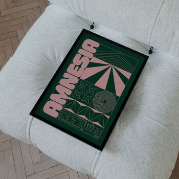 Amnesia Ibiza Club Print | Poster | Wall Art | Geometric | Dj | Clubbing | Patterned | Bauhaus | Print | House Music | Rave, 2 of 8