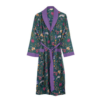 Indian Cotton Lavender Fields Print Robe, 5 of 5