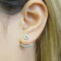 Topaz November Birthstone Silver Ear Jacket Earrings, thumbnail 1 of 5