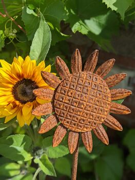 Metal Sunflower Garden Ornament Stake, 2 of 3