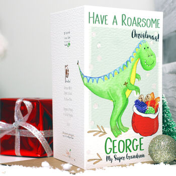 Personalised Dinosaur Relation Christmas Card, 2 of 8