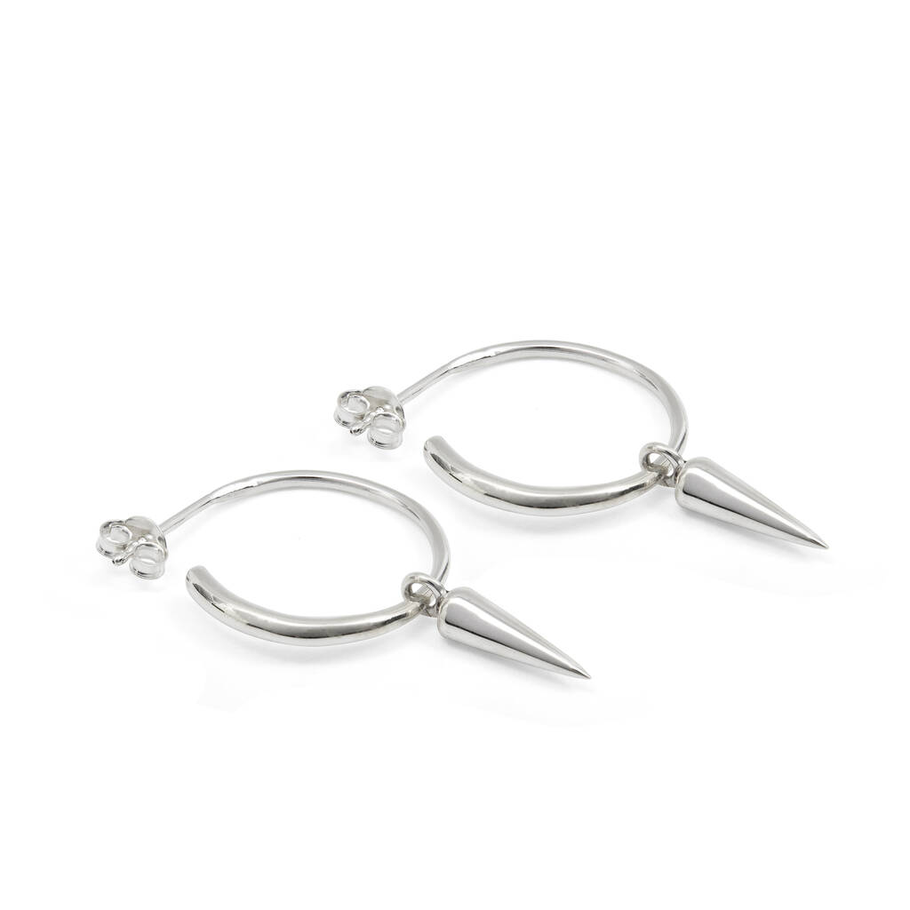 Half Hoop Earrings With Sterling Silver By Lime Tree Design