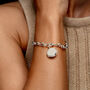 925 Sterling Silver Links Round Locket Bracelet, thumbnail 2 of 8