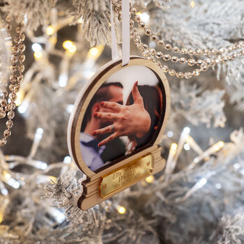 Engagement Photo 3D Snow Globe Christmas Bauble, 2 of 5