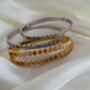 Bezel Set Coloured Gemstone Hinged Bangle In 18k Gold On Stainless Steel, Waterproof Jewellery, thumbnail 8 of 11