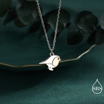 Robin Bird Pendant Necklace And Drop Hook Earrings In Sterling Silver, 5 of 12