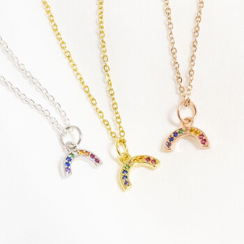 Mini Rainbow Arc Necklace, 5 of 8