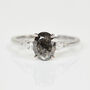 One Of A Kind Oval Salt And Pepper Diamond Engagement Ring, thumbnail 1 of 2