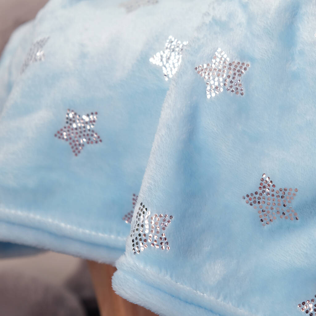 Personalised Boys Silver Star Baby Blanket By KEEDD