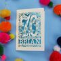 Personalised 70th Birthday Card Papercut Woodland Design, thumbnail 7 of 10