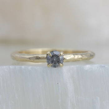 'Esme' Salt And Pepper Diamond Engagement Ring, 3 of 9