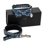 The Salcombe Blue Nautical Dog Collar Bow Tie And Lead Set, thumbnail 5 of 7