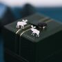 Moose Stud Earrings In Sterling Silver, thumbnail 6 of 12