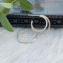 Sterling Silver Plain And Beaded Double Hoops, thumbnail 1 of 4