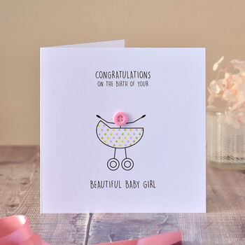 New Baby Congratulations Button Card, 2 of 5