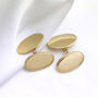 Personalised 9ct Solid Gold Edged Oval Cufflinks, thumbnail 1 of 4