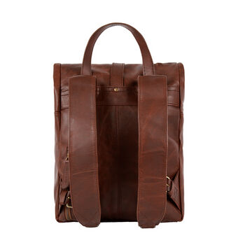 Vintage Style Brown Roll Top Backpack For Laptop, 2 of 11