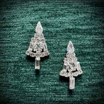 Diamonte Christmas Tree Earrings, 3 of 4