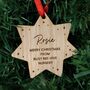 Personalised Wooden Christmas Star Decoration – Staff And Teacher Gift, thumbnail 4 of 4