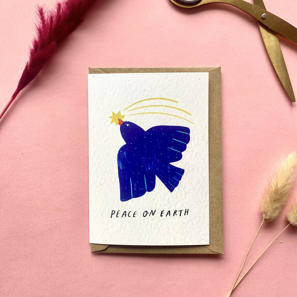 Peace On Earth Christmas Greeting Card, 1 of 3