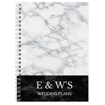 Personalised Marble Wedding Planner A5 Notebook, 3 of 6