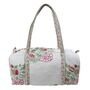 Block Printed Pink And Mint Floral Bird Quilted Duffle Bag, thumbnail 9 of 9