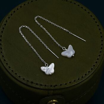 Mother Of Pearl Butterfly Ear Threaders, 5 of 10