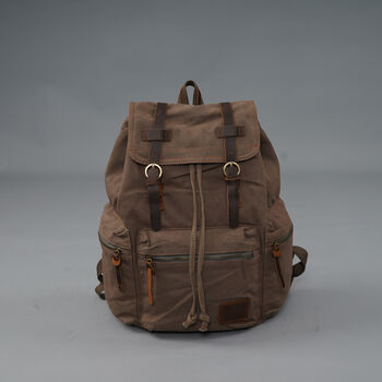 Canvas Backpack Rucksack With Leather Trims, 10 of 10