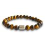 Men's Leeds United Football Fan Tiger's Eye Bracelet, thumbnail 1 of 6