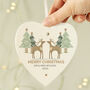 Personalised Reindeer Couple Wooden Heart Decoration, thumbnail 3 of 3