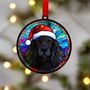 Springer Spaniel Black In Santa Hat Suncatcher Decoration, thumbnail 1 of 6