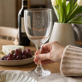 Personalised 18th Birthday Engraved Wine Glass Gift, 5 of 10
