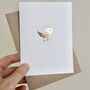 Handmade Gold Leaf Easter Chick Bird Card, thumbnail 1 of 6
