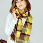 Personalised Check Hand Twist Fringe Scarf, thumbnail 1 of 7