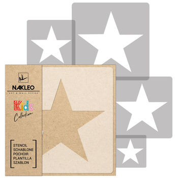Reusable Plastic Stencils Five Pcs Star With Brushes, 2 of 5