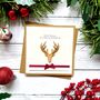 Handmade Stag Christmas Card For Him, thumbnail 2 of 6