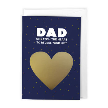 Gold Heart Scratch Reveal Gift A6 Funny Father's Day Birthday Card For Dad, 4 of 5