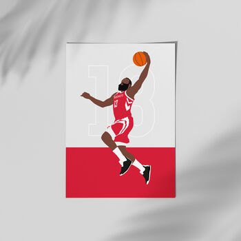 James Harden Houston Rockets Basketball Poster, 2 of 4
