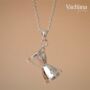 Hourglass Roman Numeral Gold Vermeil, Sterling Silver Necklace, thumbnail 7 of 12