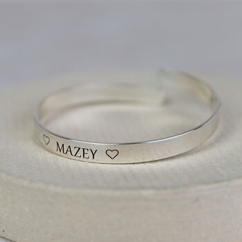 Sterling Silver Engraved Christening Bangle, 4 of 6